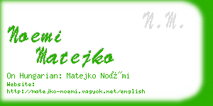 noemi matejko business card